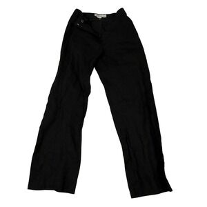 Real Clothes Pants 2P Black Linen Straight Leg Dress Career Vacation Minimalist